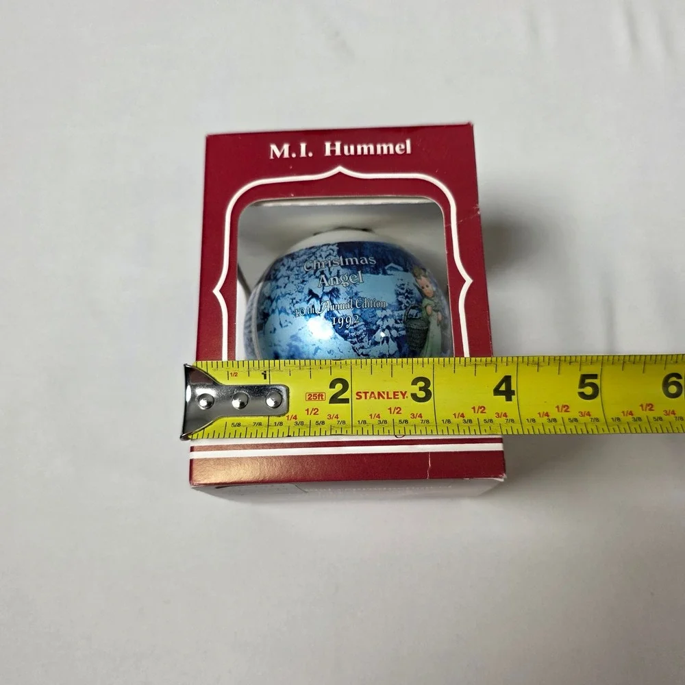 M.I. Hummel Glass Ornament 1992 Ars Edition Vintage In Box Christmas Angel‎
